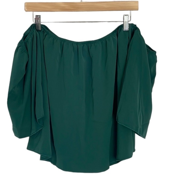 Semi Sheer Off the Shoulder Crop Blouse with Wide Sleeves Size M - Picture 1 of 4